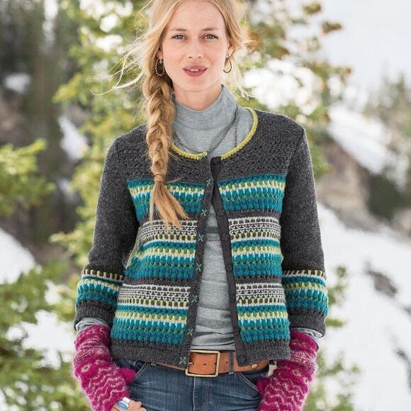 Sundance Katrina Wool Blend Snap Front Cardigan Sweater - Picture 1 of 7